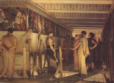 Alma-Tadema, Sir Lawrence Pheidias and the Frieze of the Parthenon Athens (mk24) Norge oil painting art